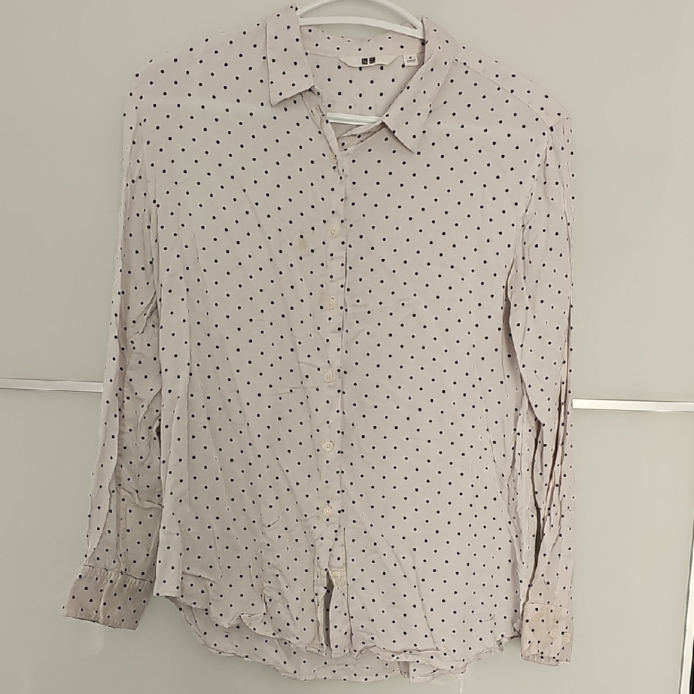 Polka Dot Polo Shirt - White